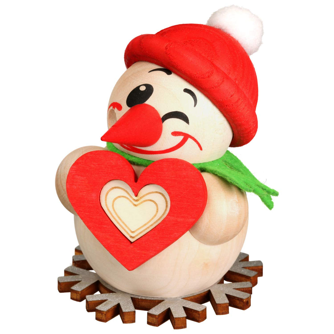 Seiffener Volkskunst | Deko Räuchermann | Mini Cool-Man Räuchermännchen 8 cm | Schneemann | Original