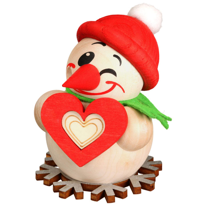 Seiffener Volkskunst | Deko Räuchermann | Mini Cool-Man Räuchermännchen 8 cm | Schneemann | Original