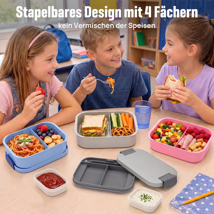 BIBURY Brotdose für Kinder und Erwachsene Mit Fächern, 1960 ML BPA-Frei, Auslaufsicher Lunchbox, Ben