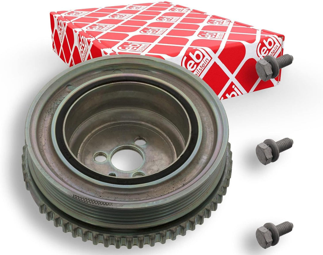 febi bilstein 44813 Riemenscheibe (entkoppelt) für Kurbelwelle, mit Polrad und Schrauben , 1 Stück