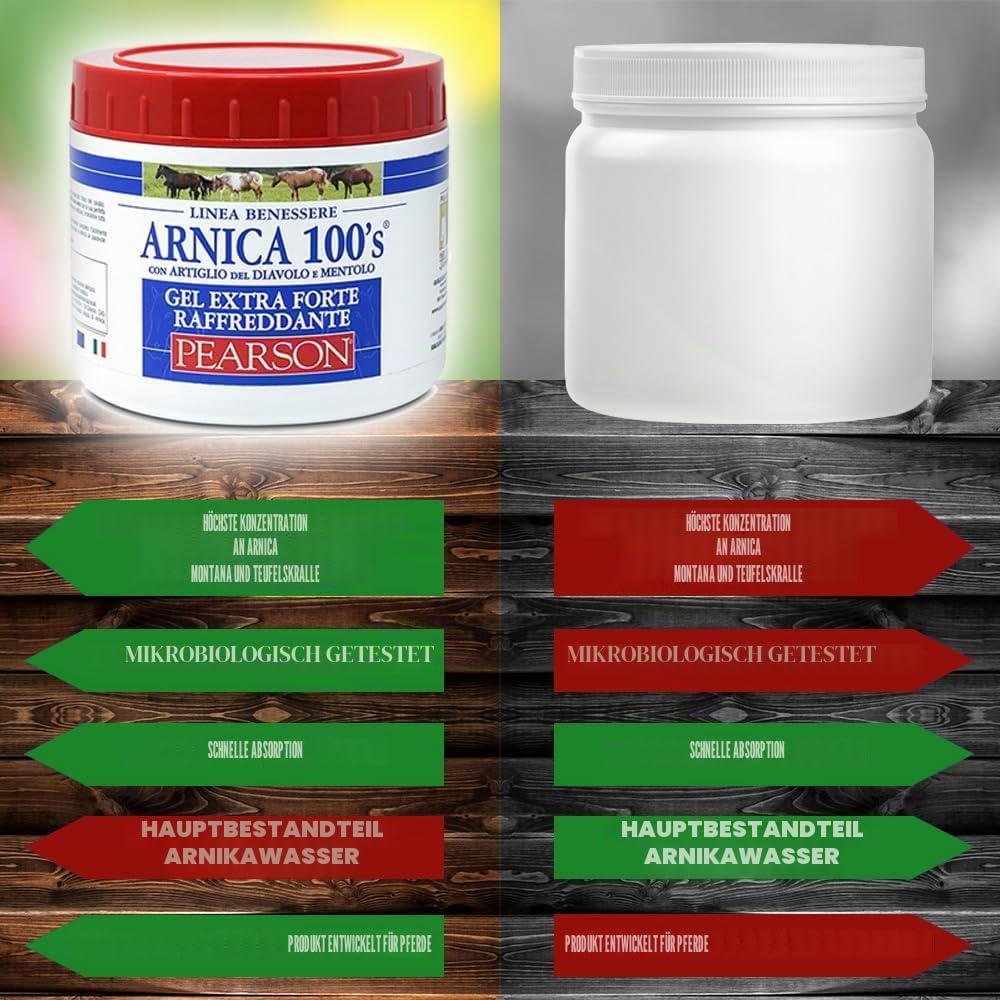 ARNICA 100'S - Arnika für Pferde, kühlendes Gel Extra Forte von Pearson [500ml]. Arnika Gel Forte, C