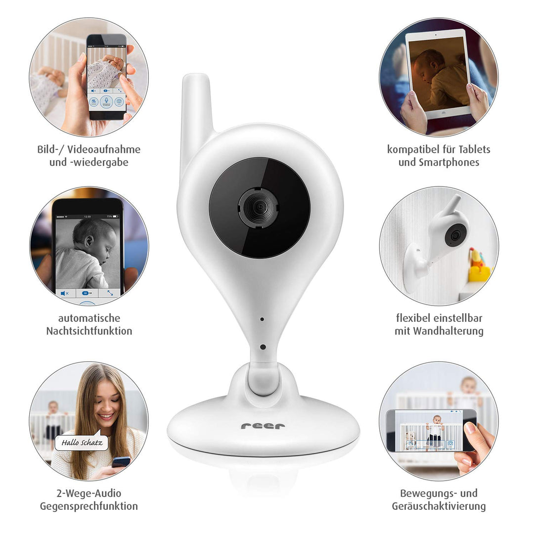 reer Video-Babyphone und IP Kamera BabyCam, einfache Einrichtung, Steuerung per kostenloser App IP B