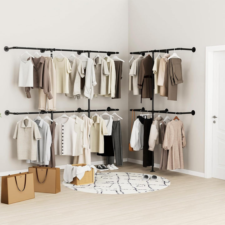 Kleiderstange Wandmontage 200 kg Traglast - Offener Kleiderschrank oder Kleiderständer industrial go