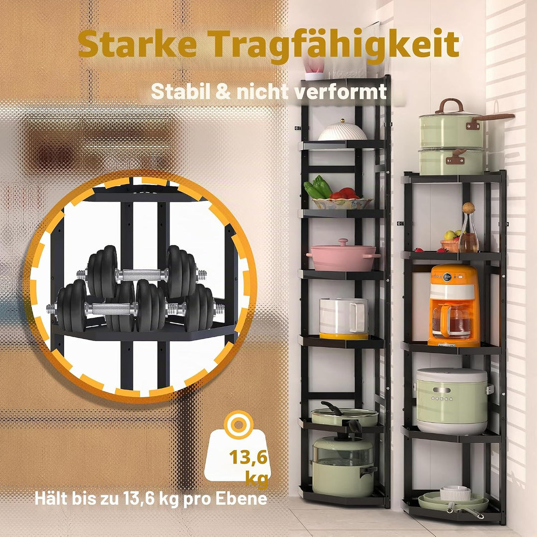Supfirm 7-stöckiges multifunktionales verstellbares Pfannen- und Topfregal für Küche, Pfannen-Organi