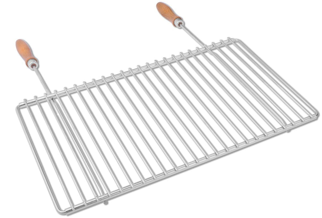 DEOS Edelstahl Grillrost Verstellbar 50-60 x 30 cm - Flexibler Rost für Kamine &amp; Feuerschale - Einst