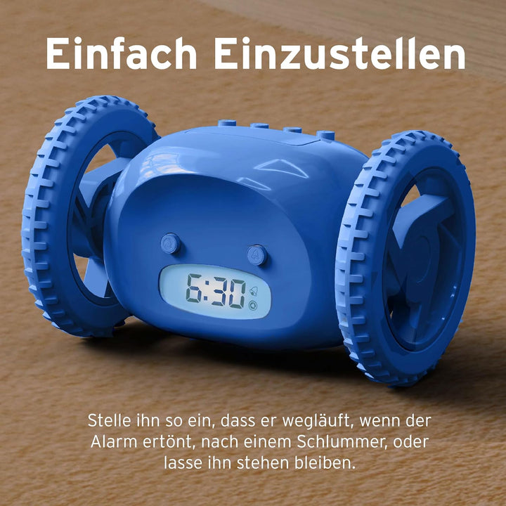 CLOCKY Lauter Wecker für schwere Schläfer auf Rädern (Erwachsene Kinder) Weglaufen Fahrender Springe