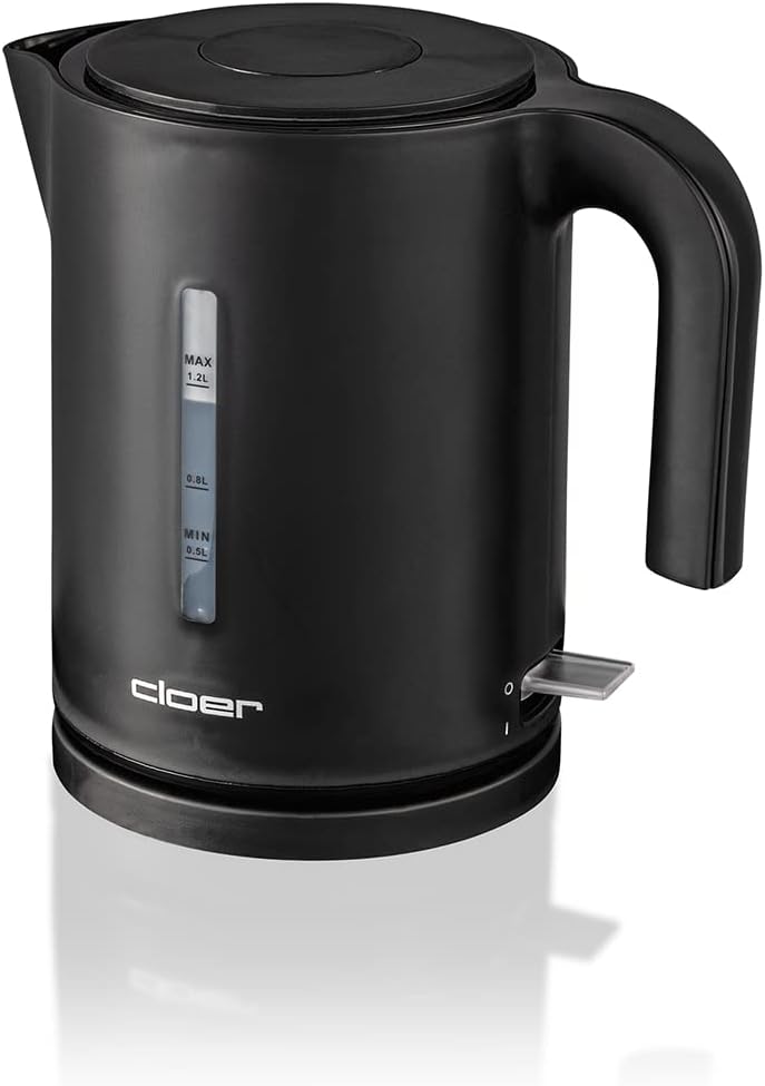 Cloer 4120 Wasserkocher, 2200 W, grosse Wasserstandsanzeige, Trockengeh- und Überhitzungsschutz, 1,2