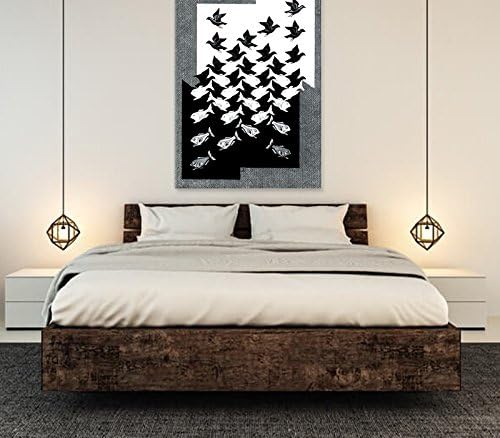 Giallobus - Bild - Druck AUF LEINWAND - Escher - Himmel UND Wasser 2-50 x 70 cm, 50 x 70 CM