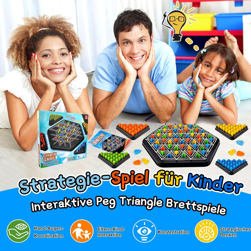 Triggle Game, Triggle-Spiel, lustiges Triggles-Spiel GummibäNder, Triggle, Kettendreieck Schachspiel