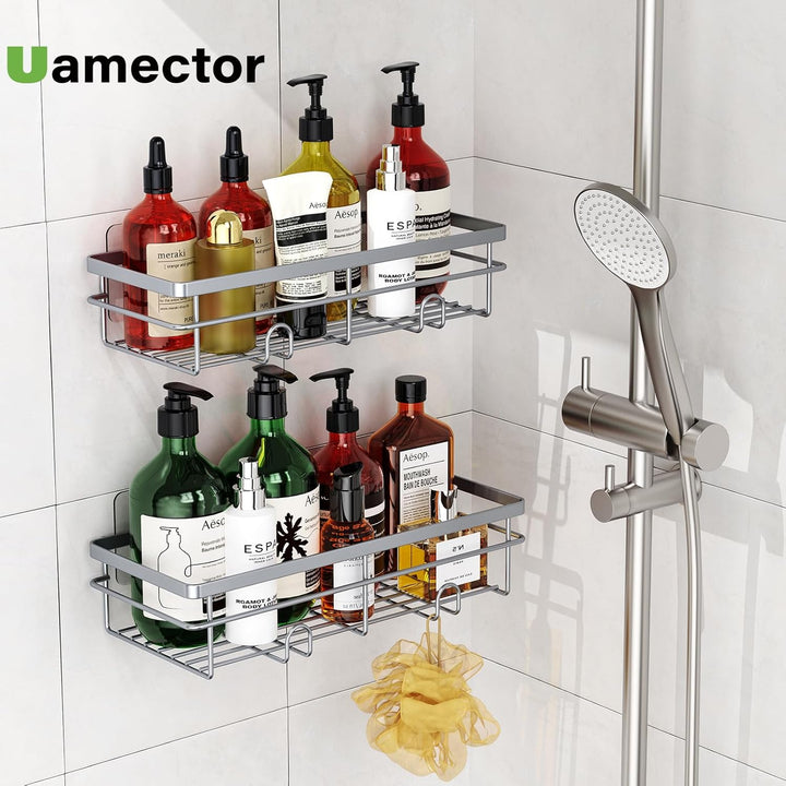 Uamector Duschablage ohne Bohren - Duschregal - Rostfrei Badezimmer Regal - Badregal Shampoo Halteru