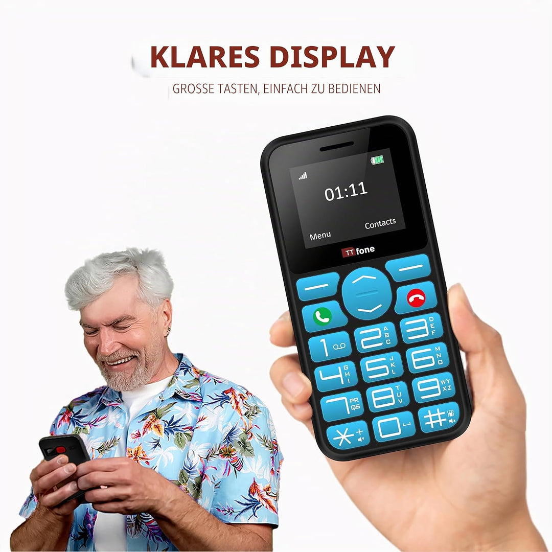 TTfone TT190 Big Button Basic Senior Unlocked Emergency Mobile Phone - Einfach billigstes Telefon wi
