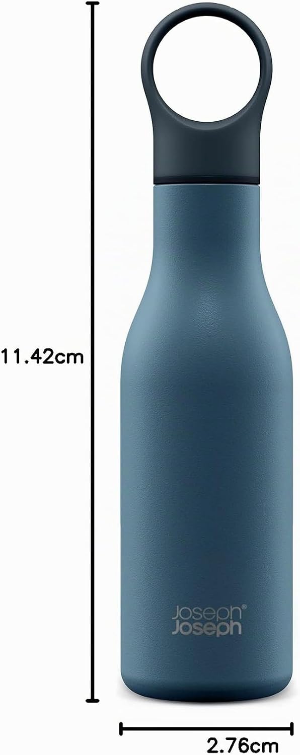 Joseph Joseph Loop - Vakuumisolierte auslaufsichere Thermo-Trinkflasche 500 ml, doppelwandig, für He
