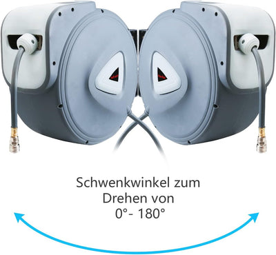 Joparri 30m Druckluftschlauch Aufroller Automatisch 1/4" Anschluss, Schlauchaufroller Automatisches