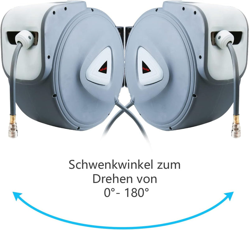 Joparri 30m Druckluftschlauch Aufroller Automatisch 1/4" Anschluss, Schlauchaufroller Automatisches