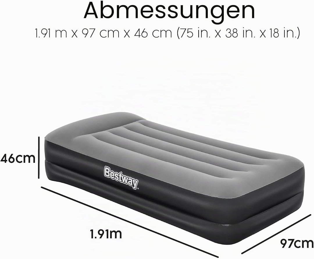Bestway 67401-5 Einzelmatratze 191x97x46 cm mit integrierter Pumpe