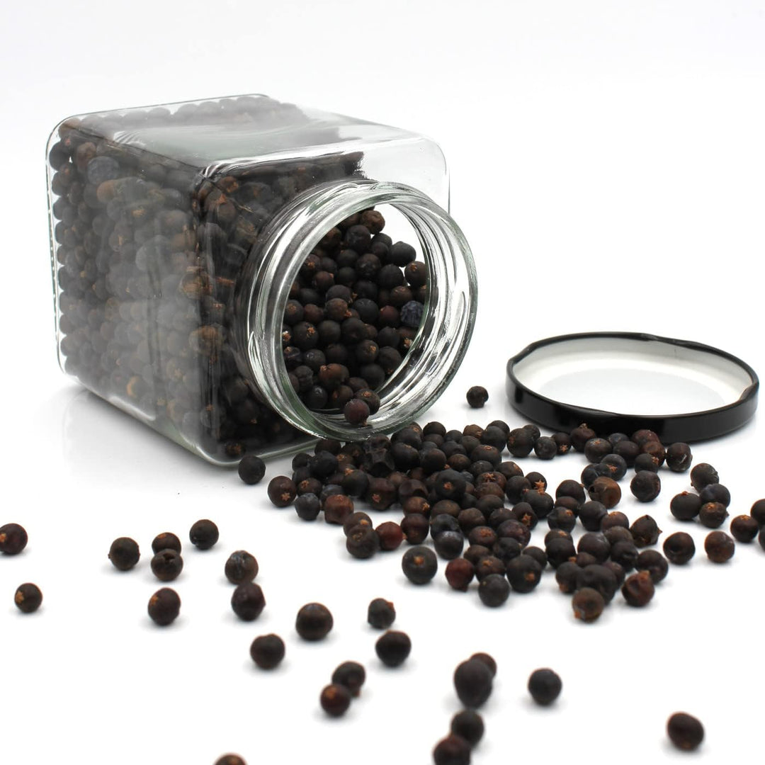 gouveo 10er Set Vorratsgläser 500 ml eckig mit Schraubdeckel schwarz - Leere Schraubgläser zum Befül