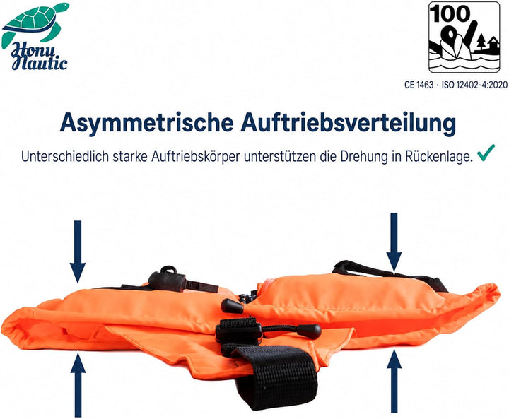 HonuNautic Feststoff Rettungsweste für Kinder und Erwachsene | Feststoffweste | 100 N, CE ISO 12402-