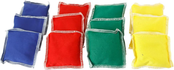 GSi Kids Play Equipment – Mini Bean Bags Cotton/Nylon 12 pack & Rainbow Play Parachute for Physical