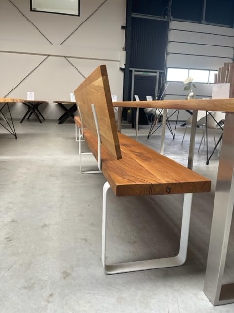 HOLZWERK24 Rücklehne BRL 108 Stahl silber-chrome Bankrückenlehne Banklehne Halterung Profil für Bänk