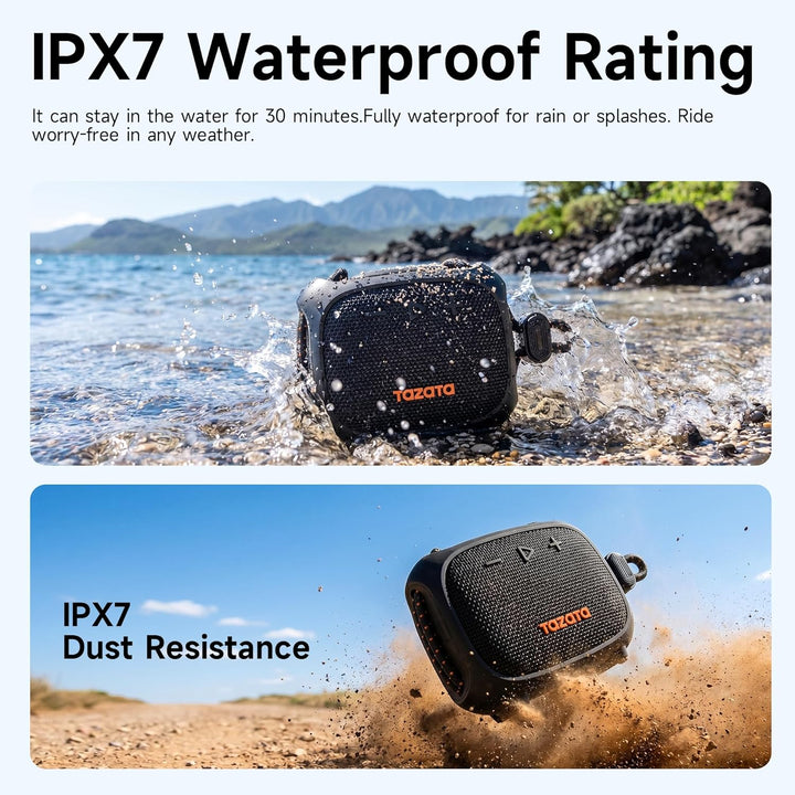 TAZATA Robuster Outdoor-Lautsprecher, IPX7 wasserdicht, schwimmender Bluetooth-Lautsprecher mit 11 S