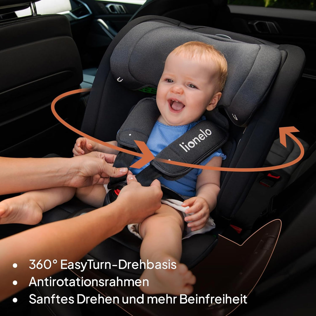 LIONELO Bastiaan RWF Baby- und Kleinkindautositz 0-36 kg von 40–150 cm 360° drehbar ISOFIX-zertifizi