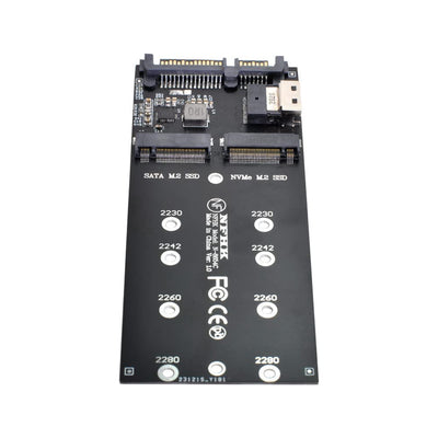 Chenyang M.2 NVME PCIE SSD auf SFF-8654 & NGFF SATA SSD auf SATA 2 in 1 Kombi Adapter für Mainboard