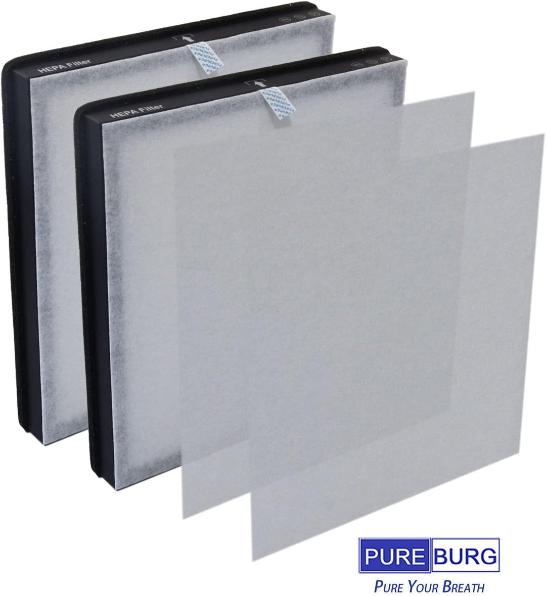 PUREBURG Ersatzfilter kompatibel mit MORENTO HY4866 Luftreiniger,2er-Pack H13 True HEPA 3-stufige Fi