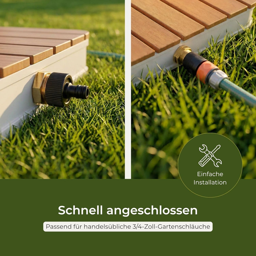 Schulte D1846, Holz Duschwanne, Gartendusche mit Regenstrahl, Komposit, 70 x 50 cm