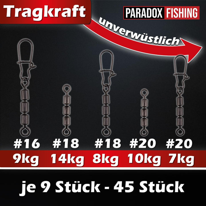 Duo-Lock Dreifachwirbel Angeln Sets 45 Stück #20-#16 oder #14-#10 Wirbel Angeln Forellen Angeln Ange