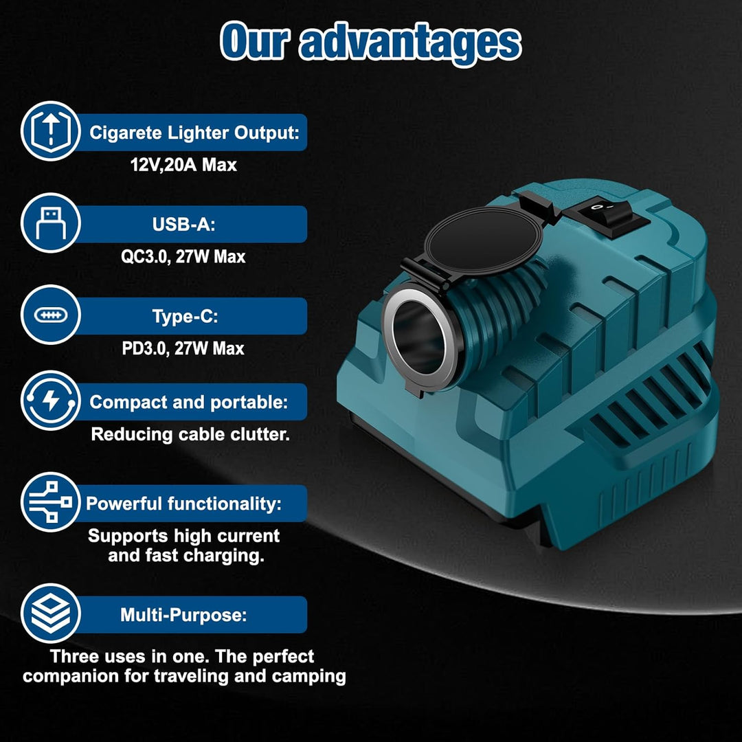 Step Down Konverter für Bosch 18V auf12V Abwärtswandler Power Wheel GBA Batterie Adapter,USB Type-C