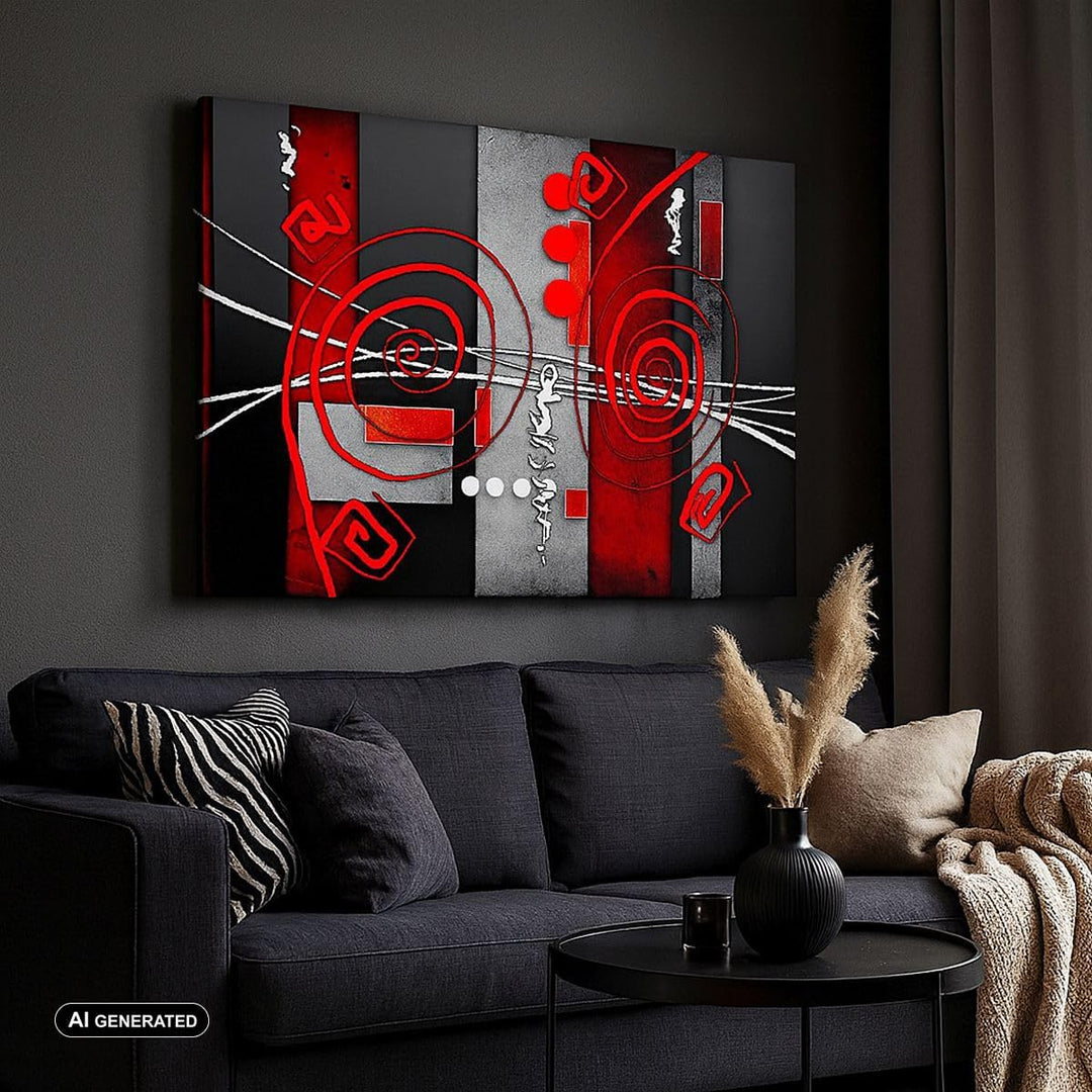 Bilder auf Leinwand 100x70cm Leinwandbild Grafik geometrische figuren kreis Gross Wanddeko Bild Schl
