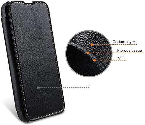 STILGUT Book Case kompatibel mit iPhone 13 Mini (5.4“) Hülle aus Leder zum Klappen, Klapphülle, Hand