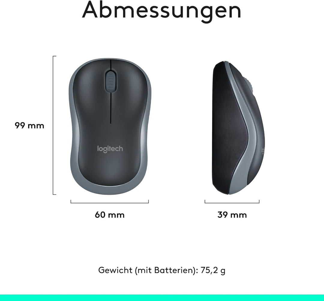 Logitech MK270 Kabelloses Set mit Tastatur und Maus für Windows, 2,4 GHz kabellos, Kompakte Maus, 8