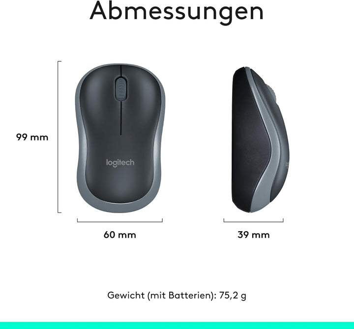 Logitech MK270 Kabelloses Set mit Tastatur und Maus für Windows, 2,4 GHz kabellos, Kompakte Maus, 8