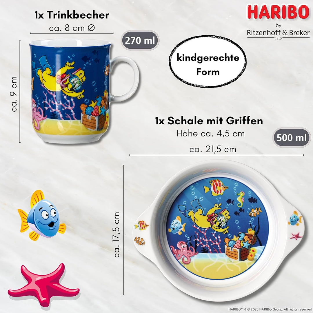Kindergeschirr-Set HARIBO Seaworld | 2-teilig | blau, Seaworld