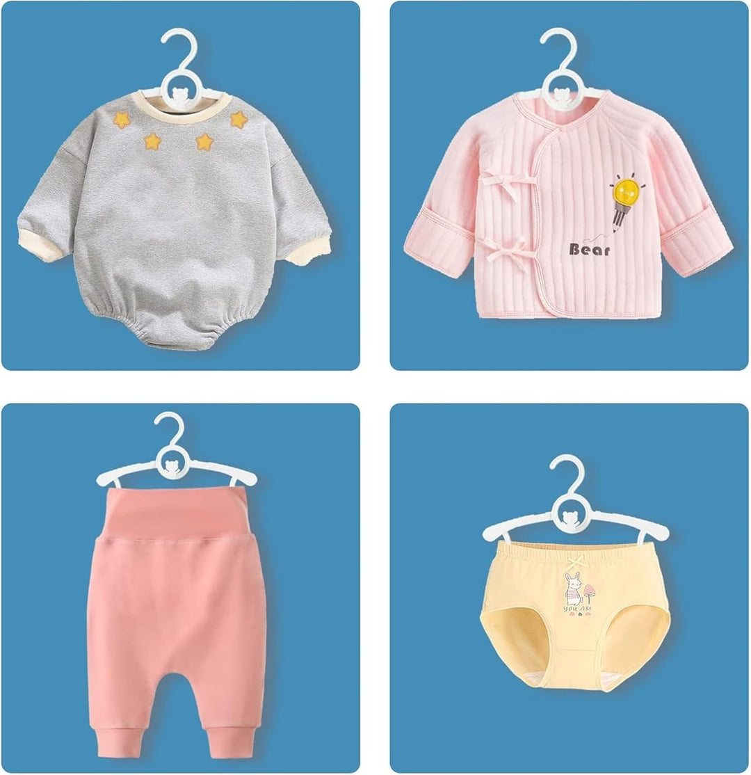 HGYZE Baby-Kleiderbügel für Schrank, 50 Stück, weiss, Kinder-Kleiderbügel, Kunststoff, 27,9–35,6 cm,