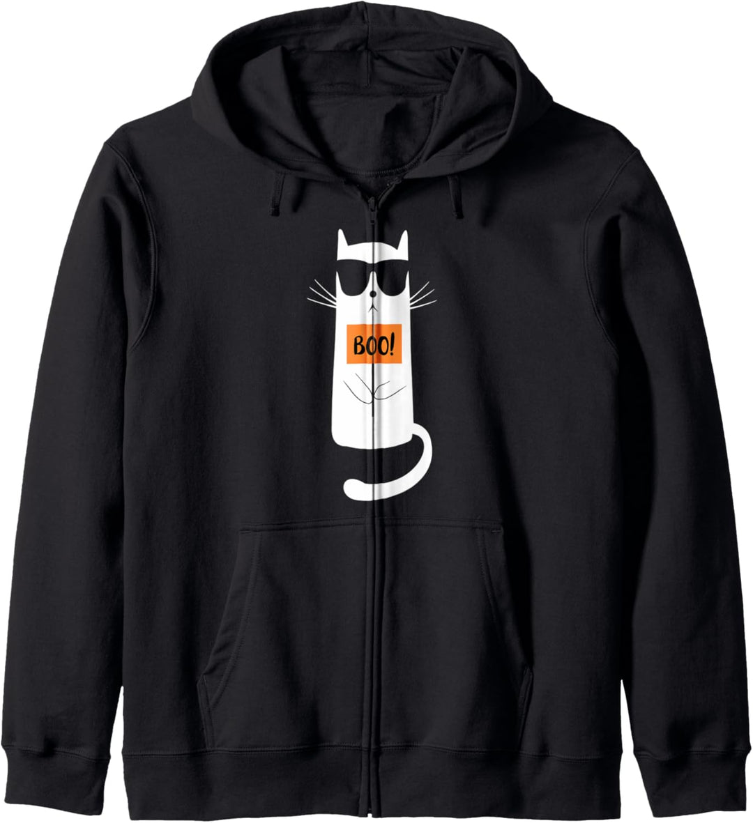 Lustige Katze mit Sonnenbrille mit erschreckendem Schild für Kapuzenjacke