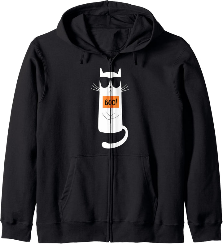 Lustige Katze mit Sonnenbrille mit erschreckendem Schild für Kapuzenjacke