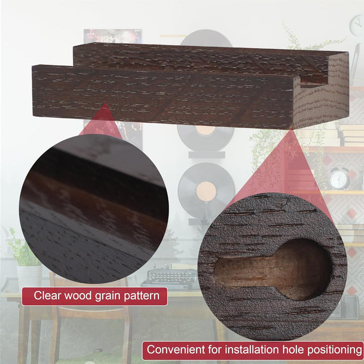PHOENANCEE Massives Eichenholz, Schallplatten-Wandhalterung, Schallplatten-PräSentationshalter FüR L