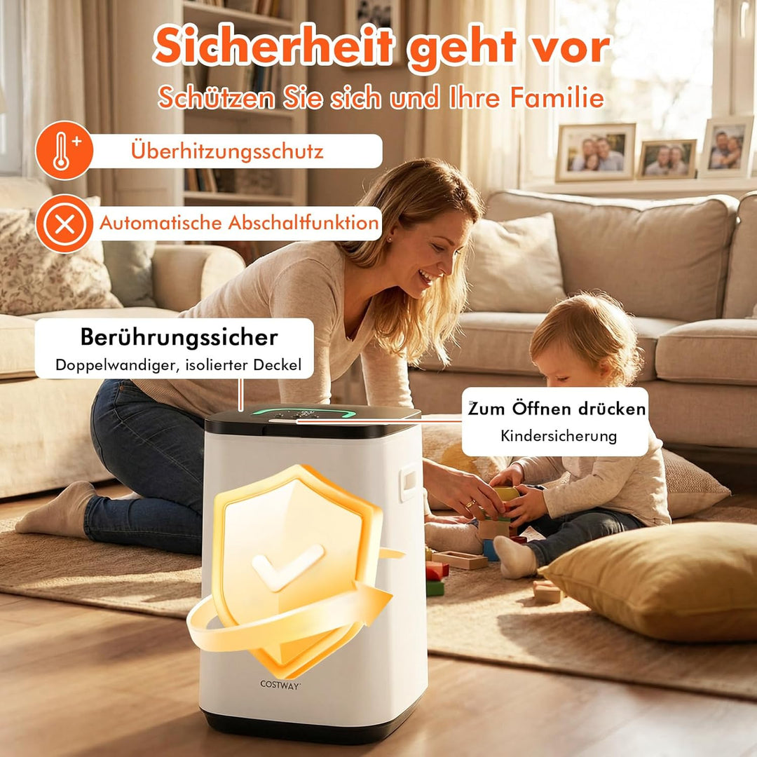COSTWAY 23L Handtuchwärmer, Towel Warmer mit Anzeigeleuchte & Timer & LED Licht & Automatische Absch