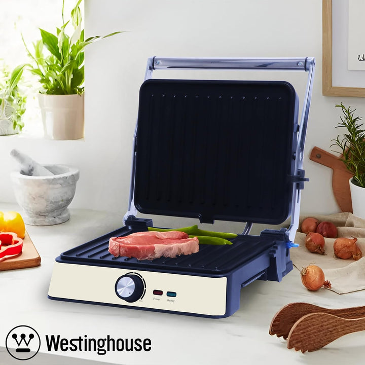Westinghouse Retro-Kontaktgrill - 29 x 24 cm - 180° für beidseitiges Grillen - 2200W - Toaster - Ein