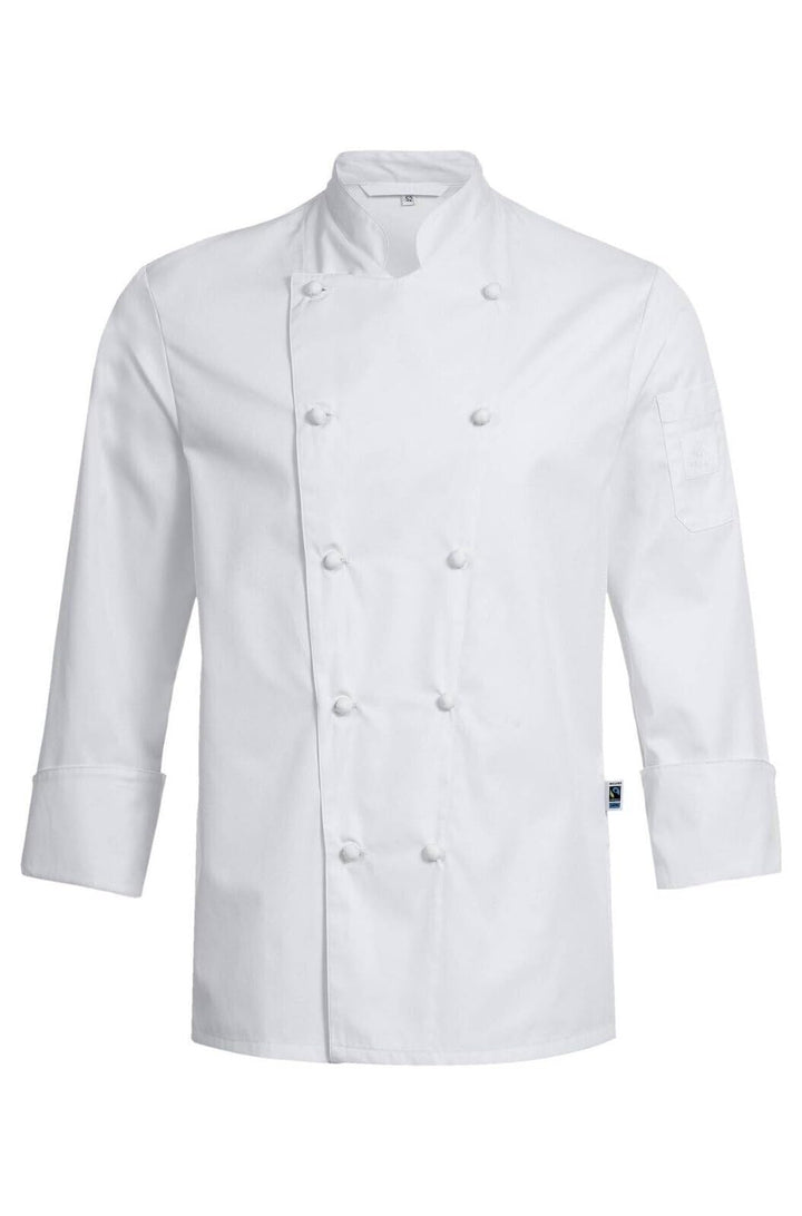 GREIFF Kochjacke Bäckerjacke mit Stoffknöpfen | Regular Fit | Cuisine EXQUISIT | Style 5563 | Weiss
