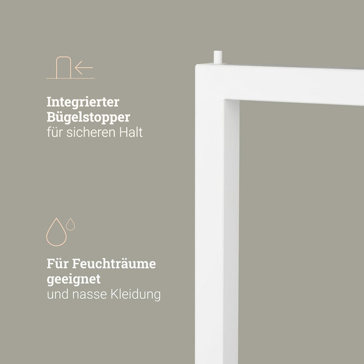 Natural Goods Berlin Kleiderständer BASIS (Weiss, 50 cm) - Kleiderstange aus stabilem Metall - Freis
