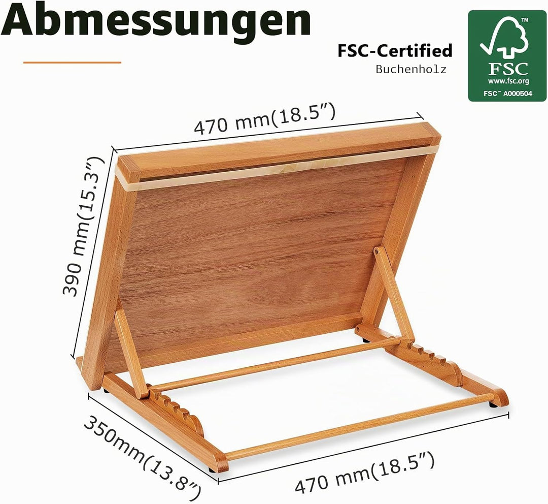 DJAR Tischstaffelei Zeichenbrett A3, 36×47 cm Buchenholz Tischstaffelei Holz für Malerei, Skizzen, A