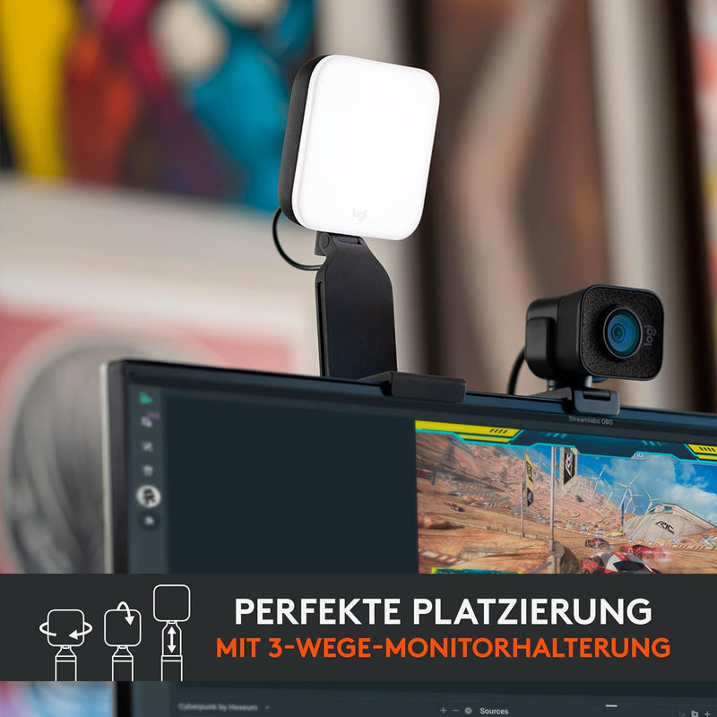 Logitech Litra Glow Premium LED Streaming-Licht mit TrueSoft - Für Videokonferenzen, Zoom-Meetings,