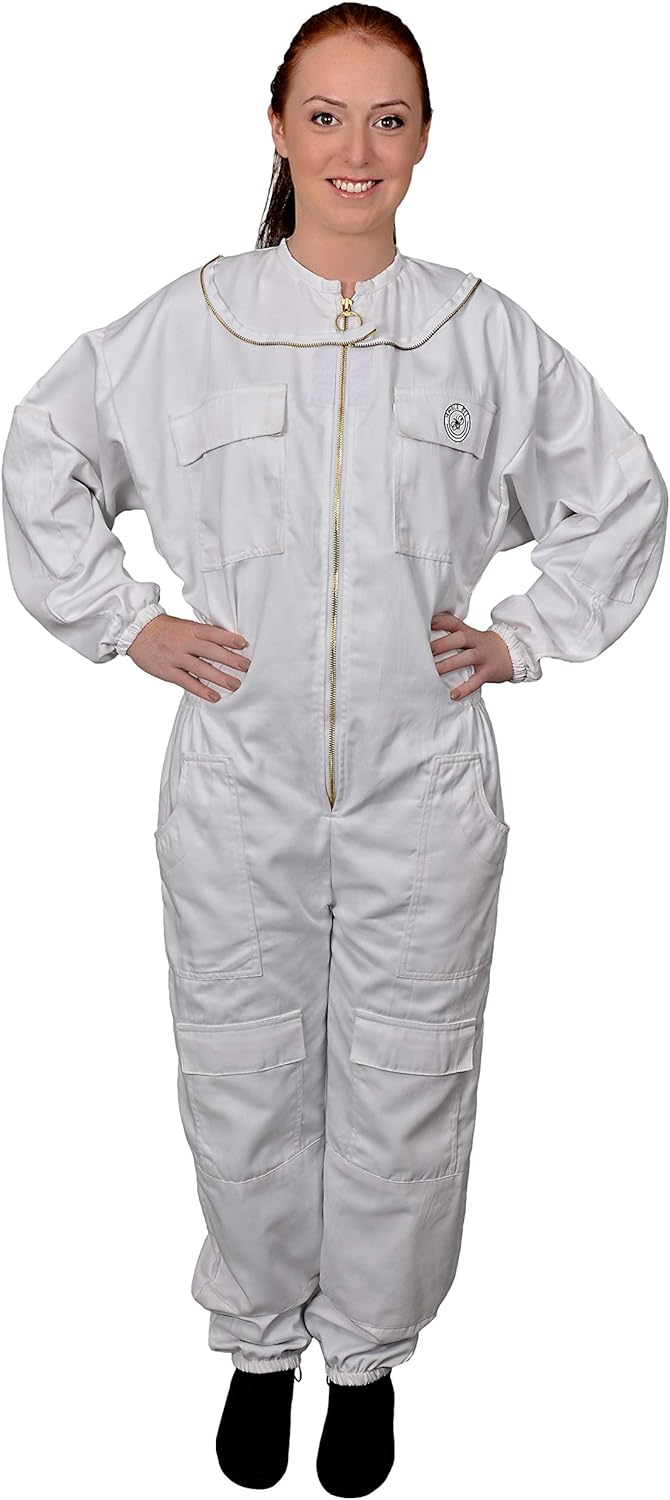 Humble Bee 410 Polycotton-Imkeranzug mit Rundschleier Kristall Weiss XS, Kristall Weiss XS