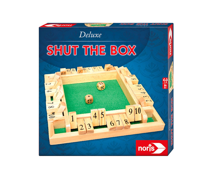 Noris 606108013 Deluxe Shut The Box - Das Beliebte Würfelspiel Aus Holz Für 1 Bis 4 Spieler Ab 8 Jah
