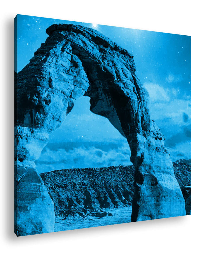 deyoli Grand Canyon Format: 70x70 Effekt: Monocrome Blau als Leinwandbild, Motiv fertig gerahmt auf