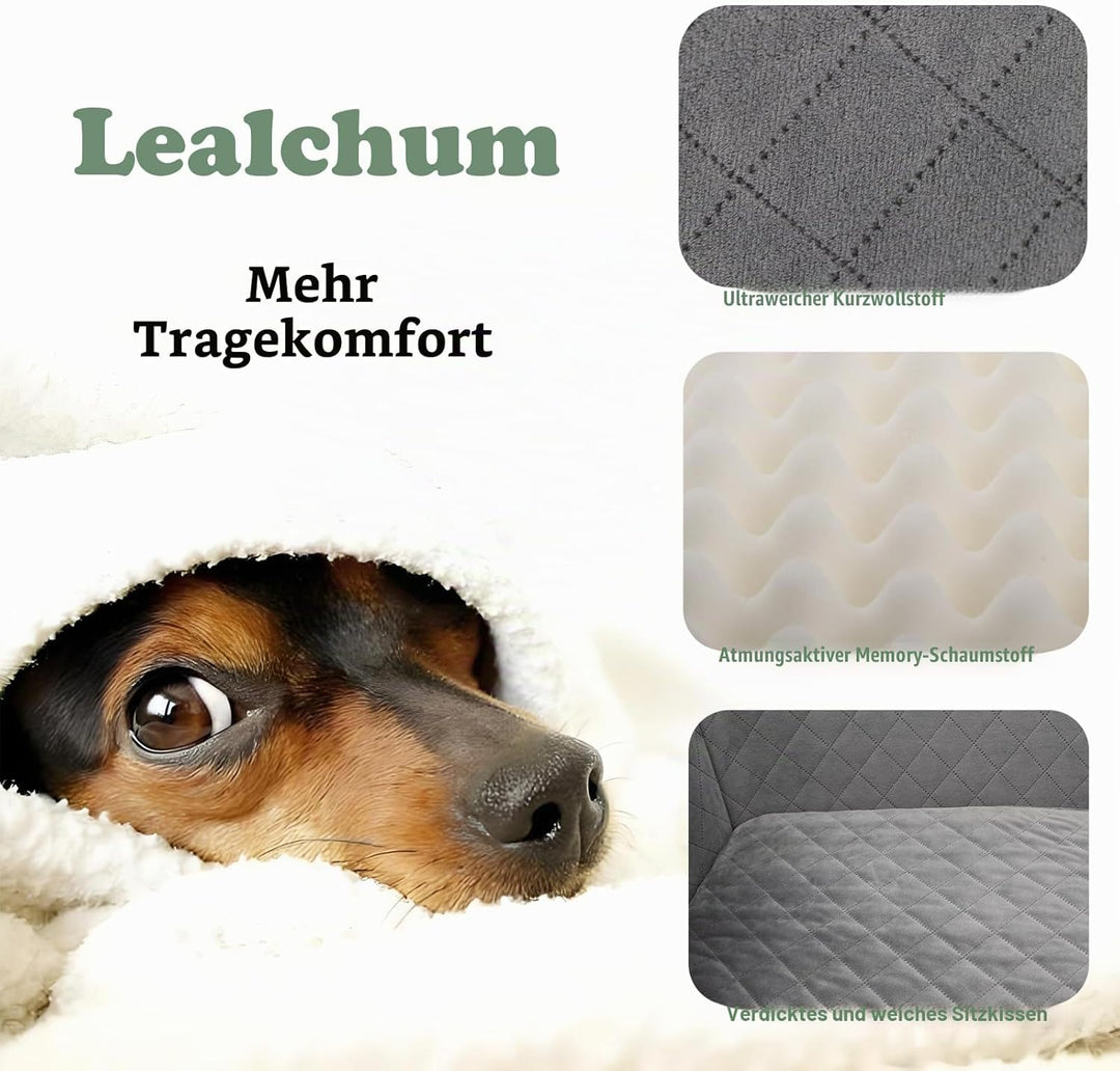 Hundeautositz für grosse Hunde, weicher Stoff Auto Hundebett Füllung Memory Foam, Autositz für Hunde