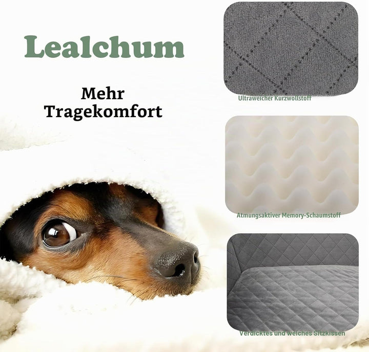 Hundeautositz für grosse Hunde, weicher Stoff Auto Hundebett Füllung Memory Foam, Autositz für Hunde